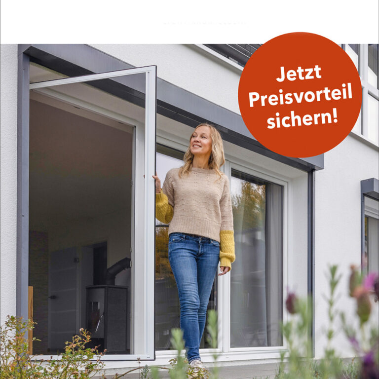 Winteraktion von MHZ. Es wird ein Insektenschutz für die Terasse gezeigt.